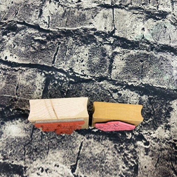 Embossing Arts Easter Sentiment Decorated Bunny Eggs Rubber Stamp Wood - Picture 6 of 8